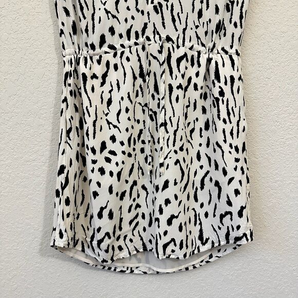 RAILS Jaylin Ivory Cheetah Mini Dress Sheath Drawstring Waist NWOT - Picture 6 of 13